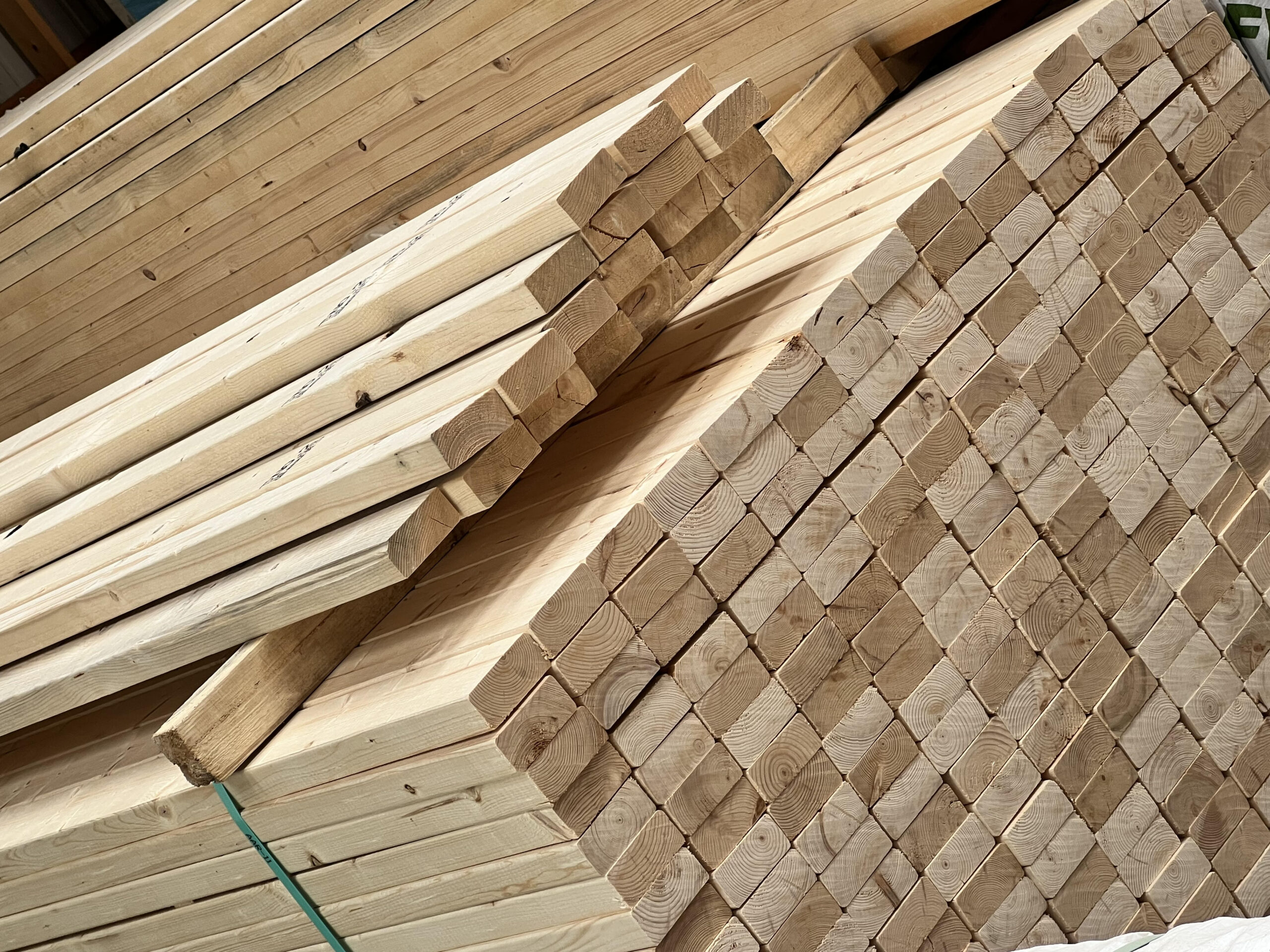 stacked wood at harris lumber